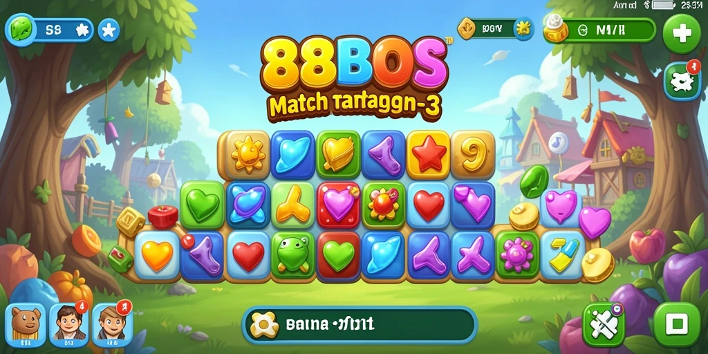 Screenshot gameplay <strong>88BOS</strong> yang menunjukkan keseruan Match-3.