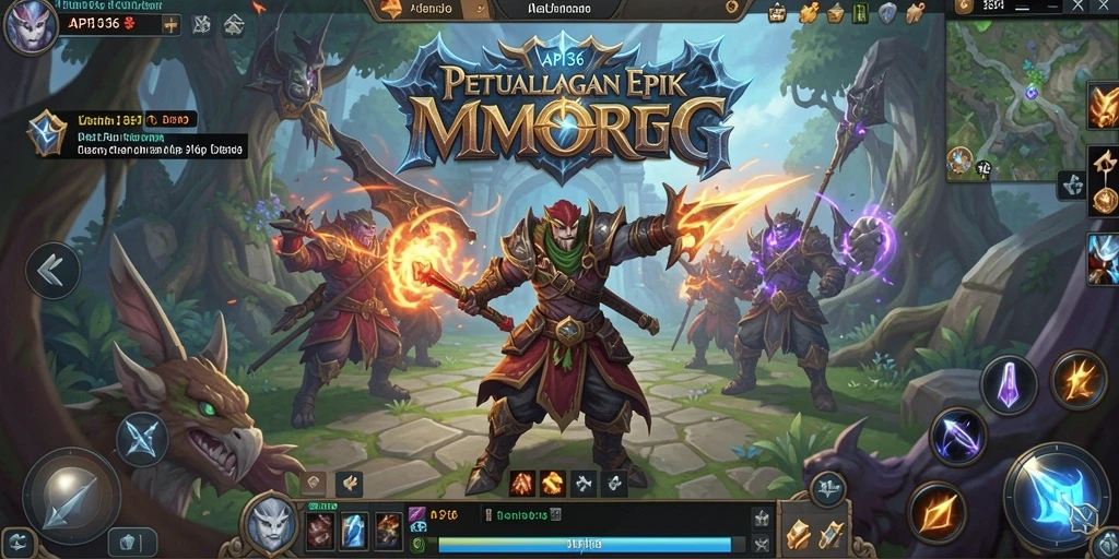 Screenshot gameplay API36 yang menunjukkan aksi petualangan MMORPG.