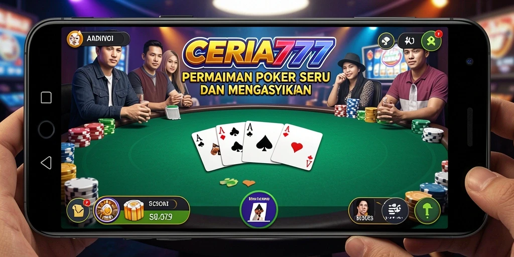 Tampilan menarik dari gameplay Poker di CERIA777.