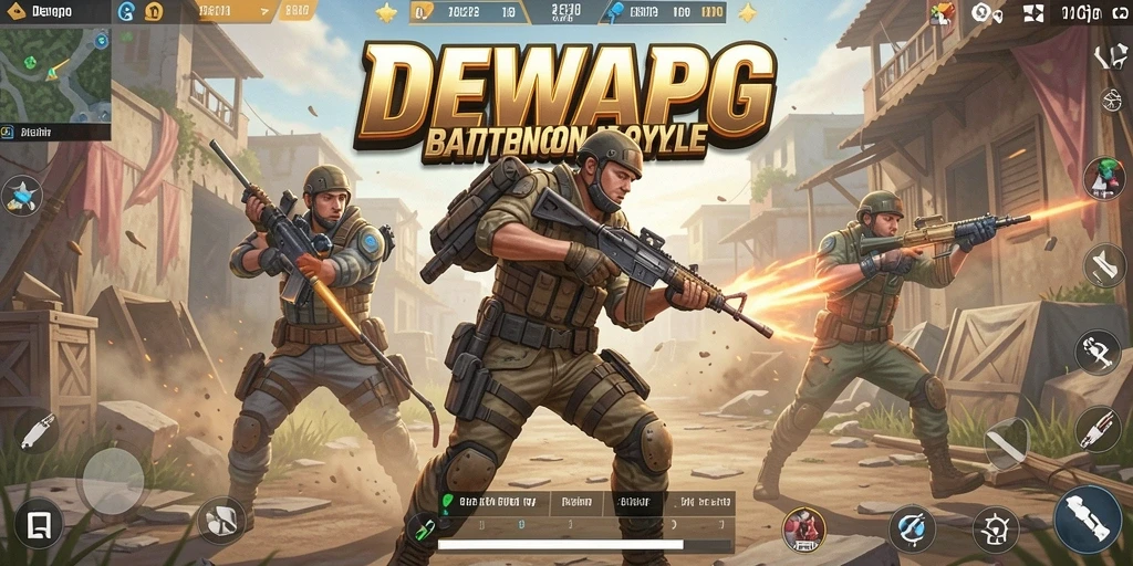 Gameplay DEWAPG yang menegangkan dalam pertarungan Battle Royale.