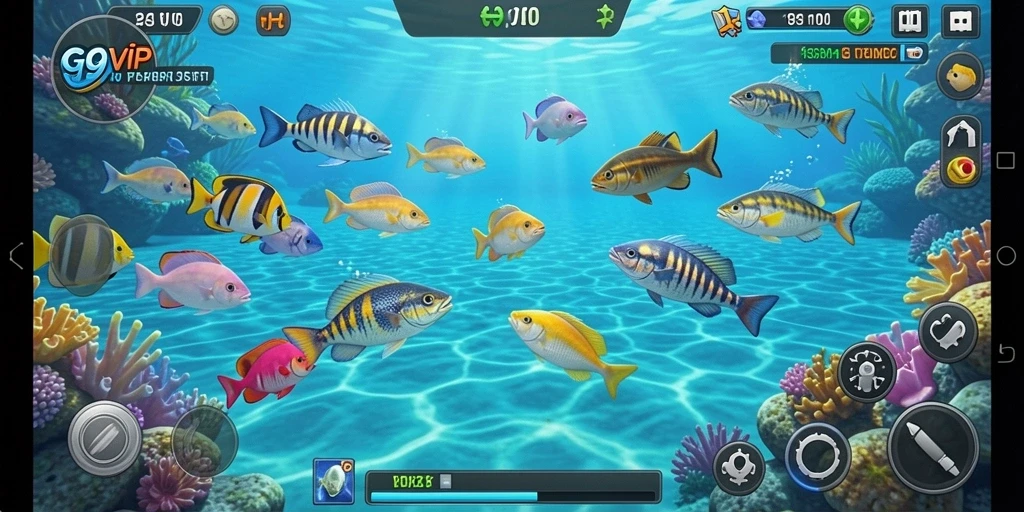Gameplay G9VIP menampilkan aksi seru dalam menembak ikan.