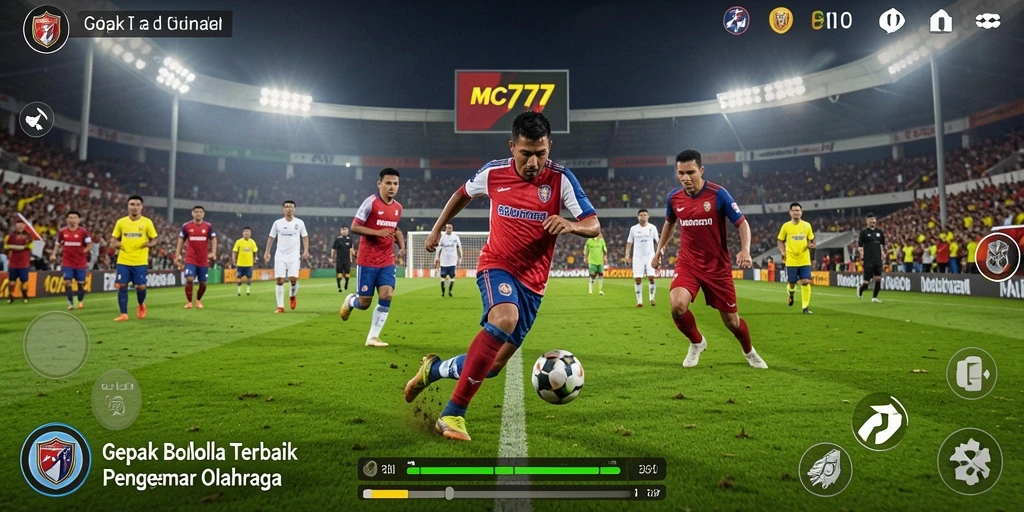 Tampilan gameplay MC777 yang intens dalam pertandingan sepak bola.