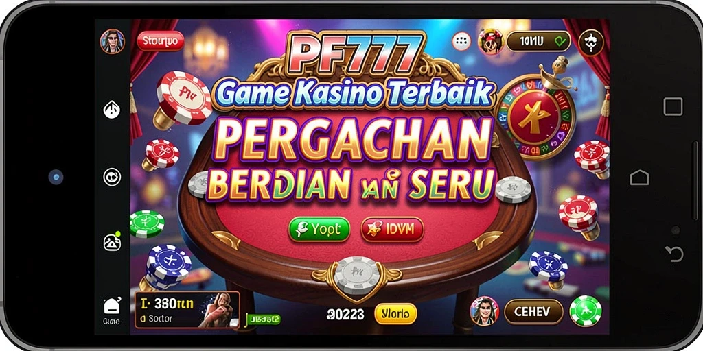 Screenshot utama PF777 menampilkan gameplay Kasino yang memukau.