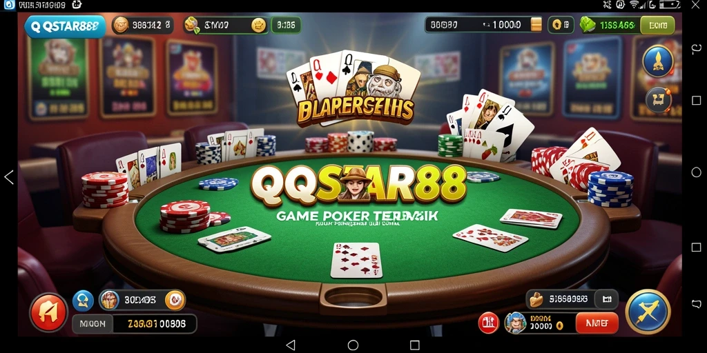 Tampilan gameplay seru dari aplikasi QQSTAR88 saat bermain poker.