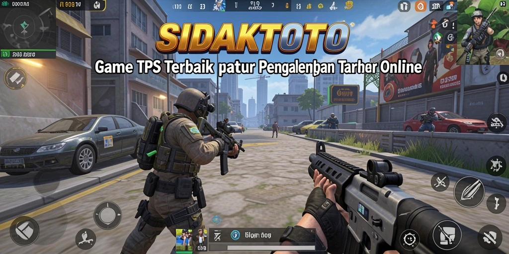 Tampilan screenshot utama SIDAKTOTO menampilkan gameplay TPS yang mendebarkan.