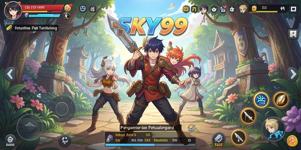 Tampilan gameplay yang menampilkan karakter anime dalam aksi.
