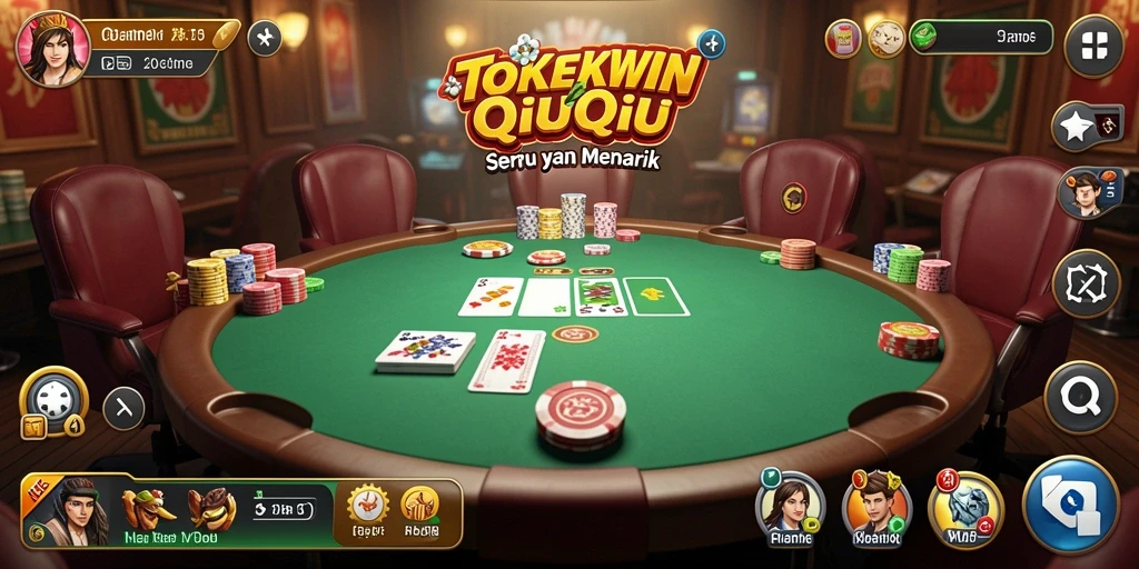 Tampilan gameplay seru dari TOKEKWIN dalam permainan QiuQiu.