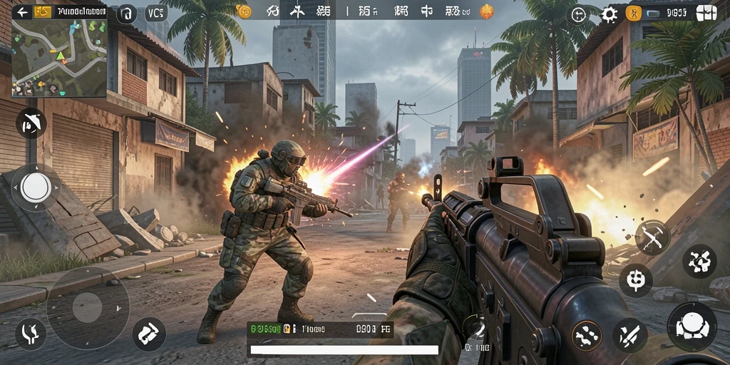 Tampilan gameplay VC5 dengan aksi tembak-menembak yang seru dan mengasyikkan.