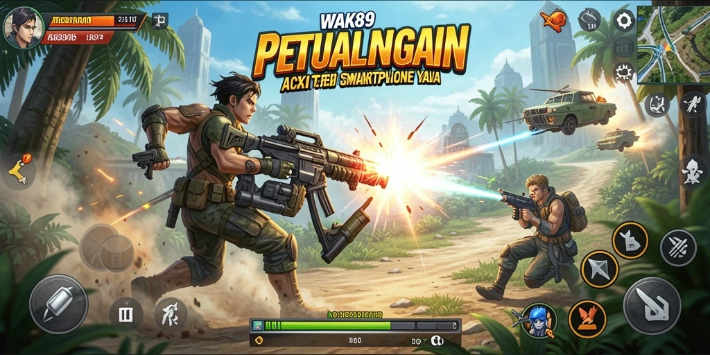 Tangkapan layar utama WAK89 menampilkan aksi penuh karakter dan pertempuran mendebarkan.