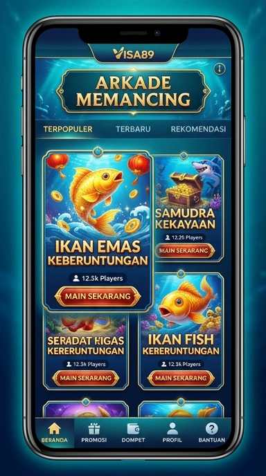 Tampilan utama aplikasi visa89 dengan berbagai pilihan kategori.